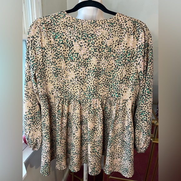 Jodifl leopard print & flowered embroidery top size S - Picture 3 of 8